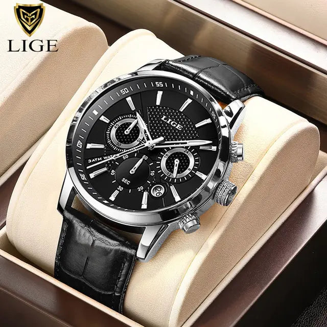 Reloj LIGE Luxury Leather Casual Quartz