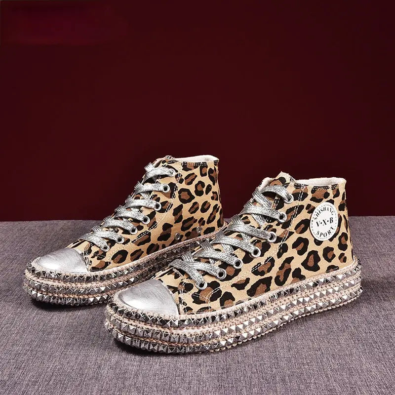 Leopard Canvas Sneakers