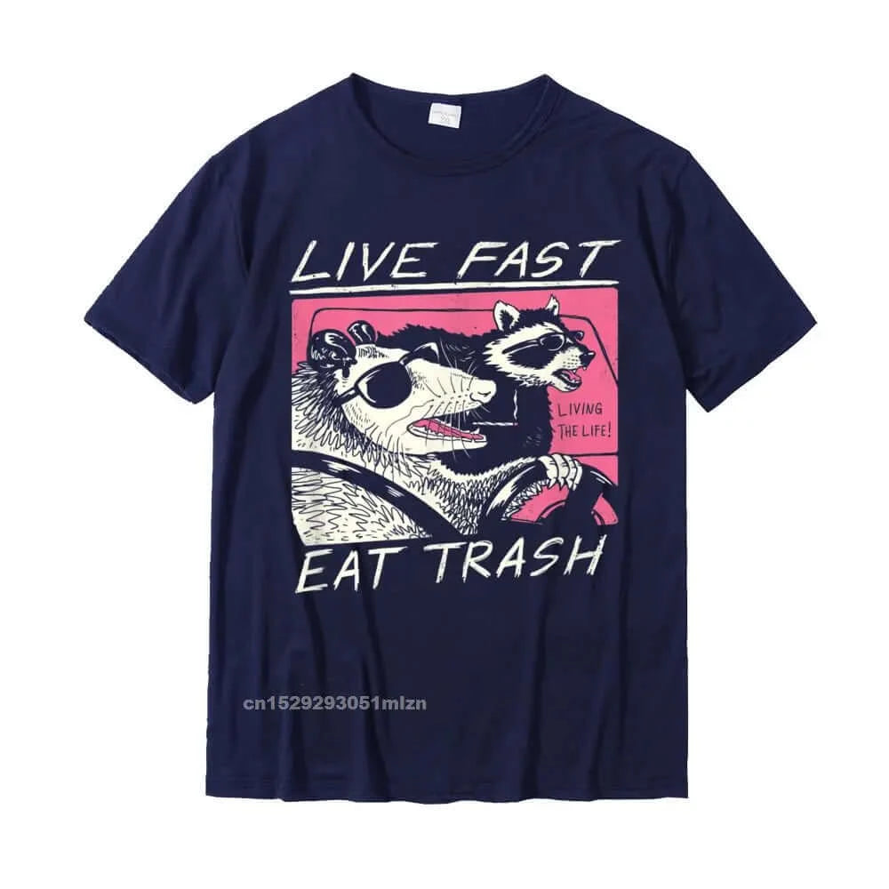 Camiseta Live Fast Eat Trash