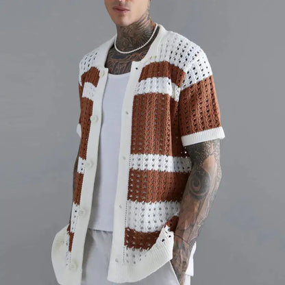 Patchwork Knit Shirt