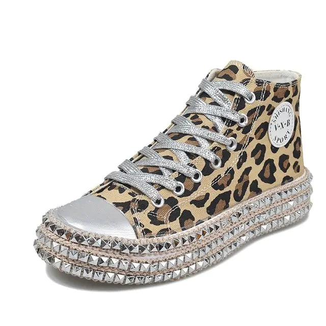 Leopard Canvas Sneakers