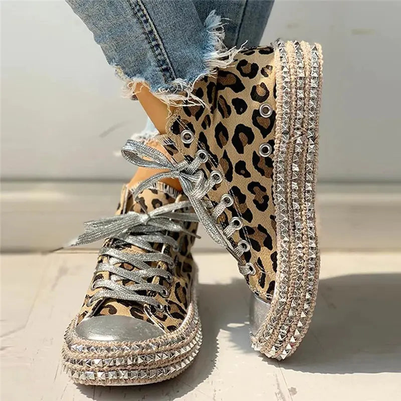 Leopard Canvas Sneakers